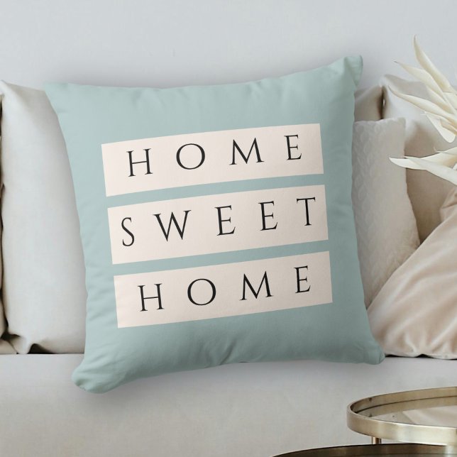 Coussin Maison Dusty Blue moderne Sweet Home (Créateur téléchargé)
