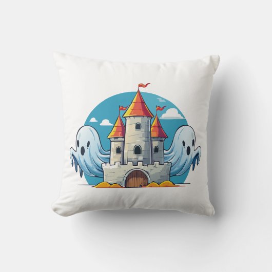 Coussin maison effrayante et fantôme (Recto)