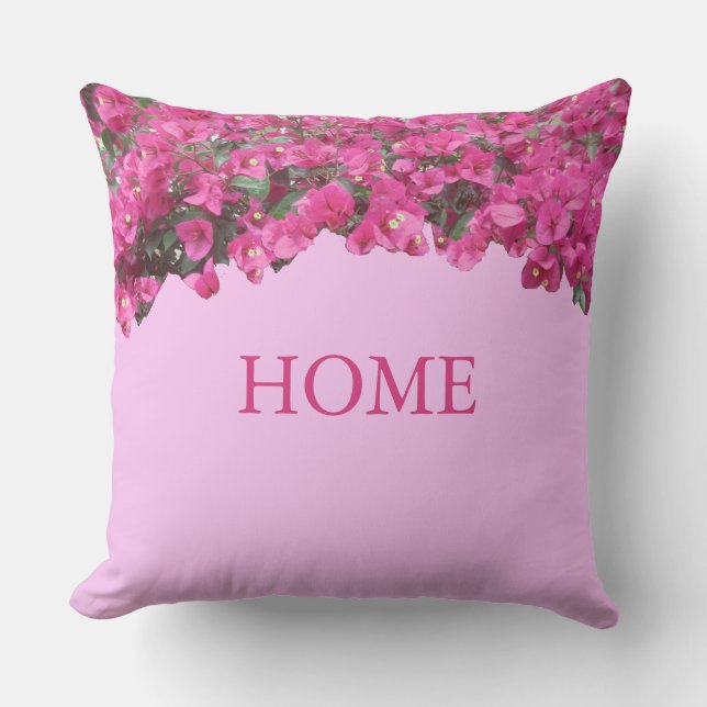 Coussin Maison élégante Fleurs tropicales sur rose (Recto)