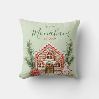 Coussin Maison en pain d'épice de Noël de campagne