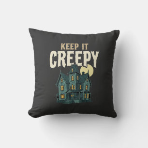 Coussin Maison Hantée Creepy Design Halloween_1