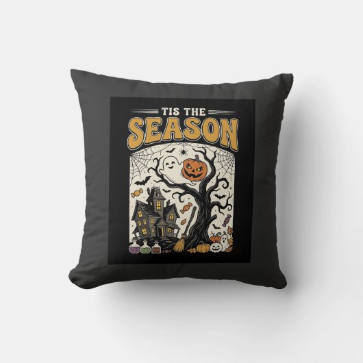 Coussin Maison hantée de conception Halloween C'est la sai (Recto)