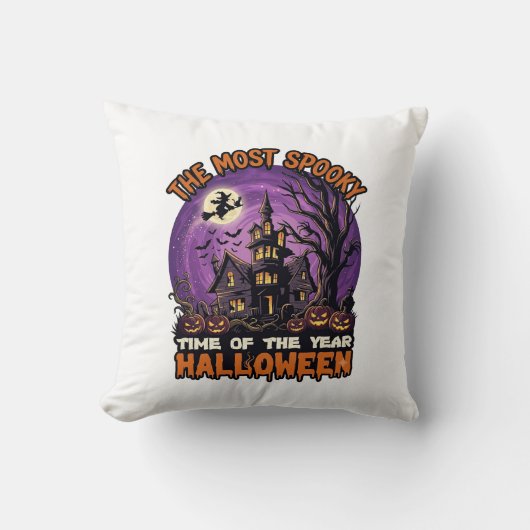 Coussin Maison hantée de Halloween la plus effrayante Sorc (Recto)