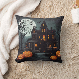 Coussin Maison hantée d'Halloween effrayante