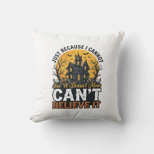 Coussin Maison Hantée Halloween Incroyable Vintage (Recto)