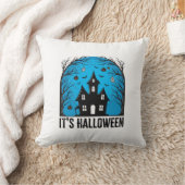 Coussin Maison Hantée Halloween Lune Gravure Vintage Dés (Couverture)