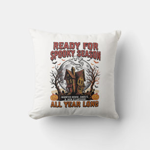 Coussin Maison Hantée Halloween Prête pour la Saison T Shi
