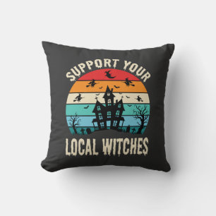 Coussin Maison Hantée Halloween Soutenez Vos Sorcières Loc