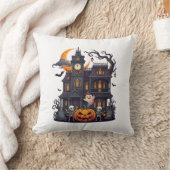 Coussin Maison Hantée Halloween Squelettes Citrouille Fant (Couverture)