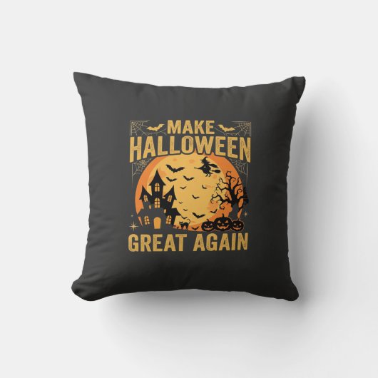 Coussin Maison Hantée Halloween Super Encore Citrouille (Recto)