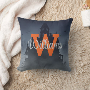 Coussin Maison hantée monogramme personnalisé décoration H