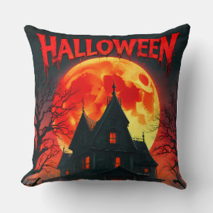 Coussin Maison hantée pleine lune