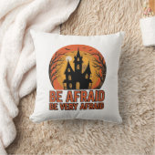 Coussin Maison hantée Sois effrayé Design Halloween vintag (Couverture)