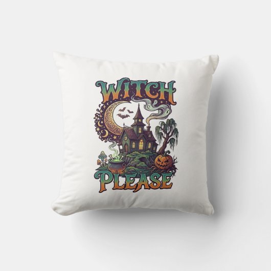 Coussin Maison Hantée Sorcière S'il Vous Plaît Chaudron Cr (Recto)