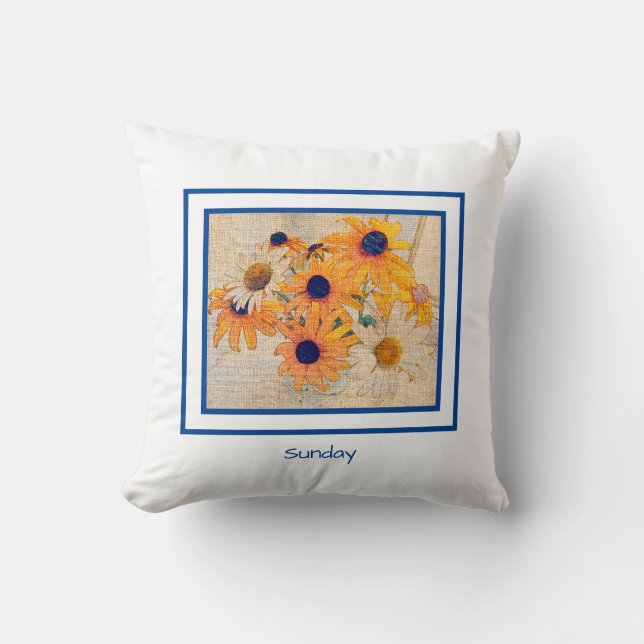 Coussin Maison "marguerite de Jardin de belle de dimanche (Recto)