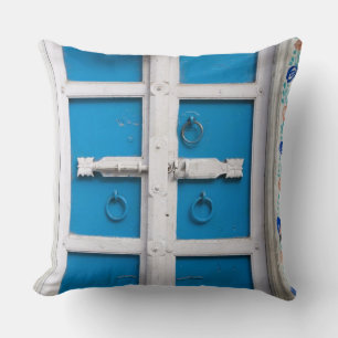 Coussin Maison peinte en bleu, Udaipur, Rajasthan, Inde