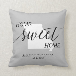 Coussin Maison Sweet Home MO Nom de famille Lancer l'oreil