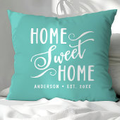 Coussin Maison Turquoise personnalisée Sweet Home