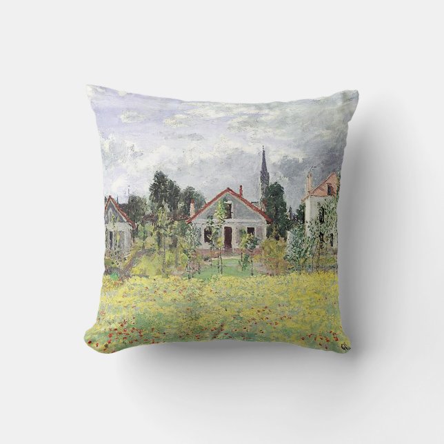 Coussin Maisons à Argenteuil Claude Monet (Recto)