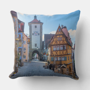 Coussin Maisons colorées à Rothenburg, Allemagne