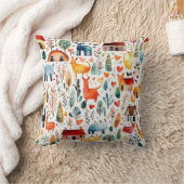 Coussin Maisons rouges et maisons mignonnes Feuille de pap (Couverture)
