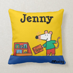 Coussin Maisy avec des livres de bibliothèque