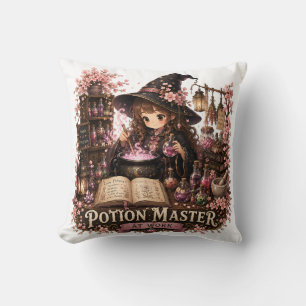 Coussin Maître Potionnier au Travail Jolie Sorcière Fantas