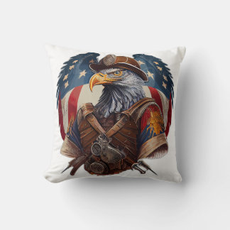 Coussin Majestic American Eagle - Art Patriotique de la fa