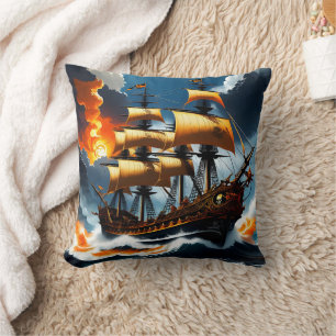 Coussin Majestic Bateau Pirate Naviguant À Travers Les Mer