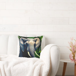 Coussin Majestic Jungle Elephant - Sauvage Et Libre