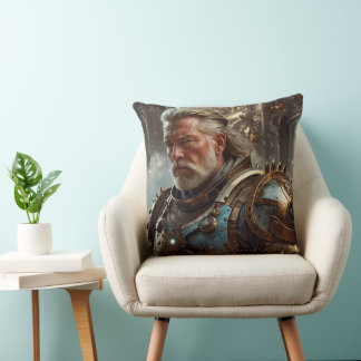 Coussin Majestic King Cushion Avec Armure Régale Steampunk
