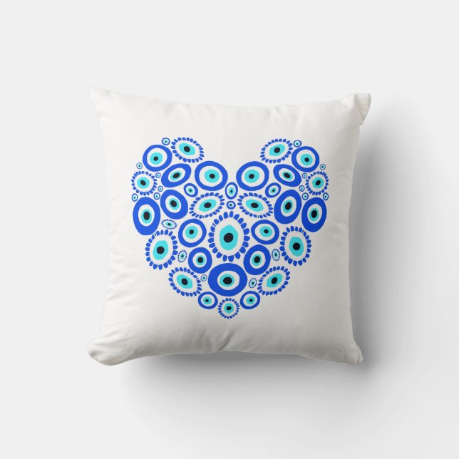 Coussin Mal Oeil Amour Coeur Romantique (Recto)