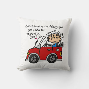 Coussin Maladie de voiture humoristique