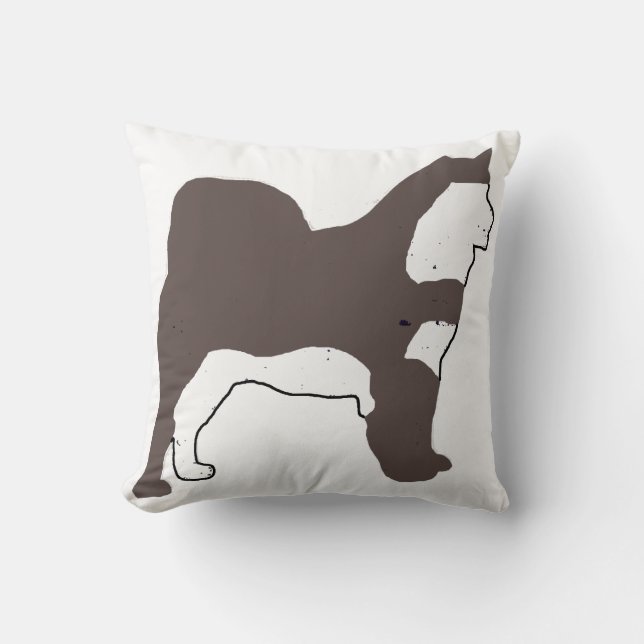 Coussin Malamute d'Alaska phoqu&eacute; et blanc silo (Recto)
