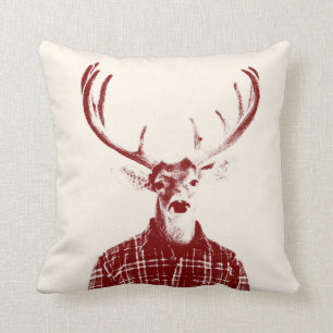 Coussin Mâle rustique d'homme avec des andouillers en