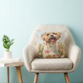Coussin Maltese Watercolor Throw Pillow (Chaise)