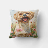 Coussin Maltese Watercolor Throw Pillow (Verso)