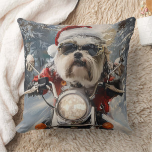 Coussin Malti Tzu Chien équitation Moto Noël