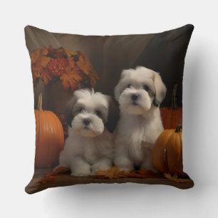 Coussin Malti tzu chiot Autumn Delight Citrouille