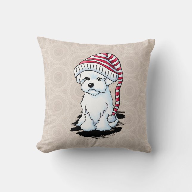 Coussin Maltipoo d'hiver (Recto)