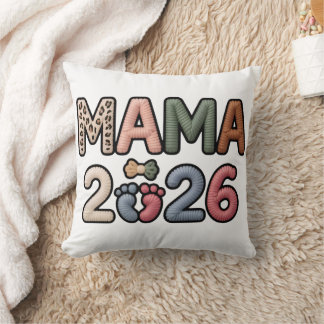 Coussin Mama 2026 Nouvelle Maman Révélation Bébé Tricoté T