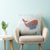 Coussin Mama & Baby Whale Throw Pillow (Chaise)