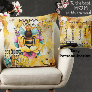 Coussin Mama Bee-Raising Wild Things-Nom d'enfant-Reine