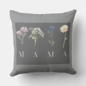 Coussin MAMA Floral Botanical Elegant Mother's Day Gift (Verso)