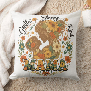 Coussin Mama Floral Esthétique Rétro - Vintage