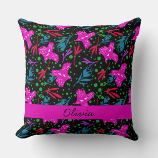 Coussin Mama illustration boho print birds and flowers