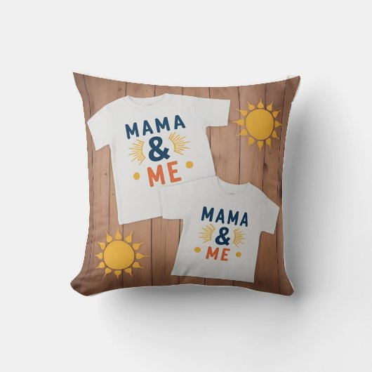 Coussin Mama & Me bilingue : Soleil et Lune (Recto)