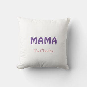 Coussin Mama mères heureuses rétro violet ajouter nom text