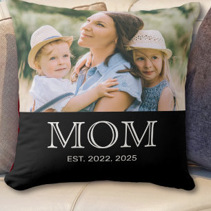 Coussin Maman a établi la photo en noir