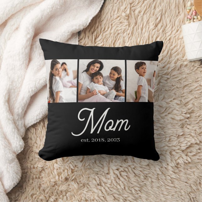 Coussin Maman a établi le script noir 3 Photo (Couverture)
